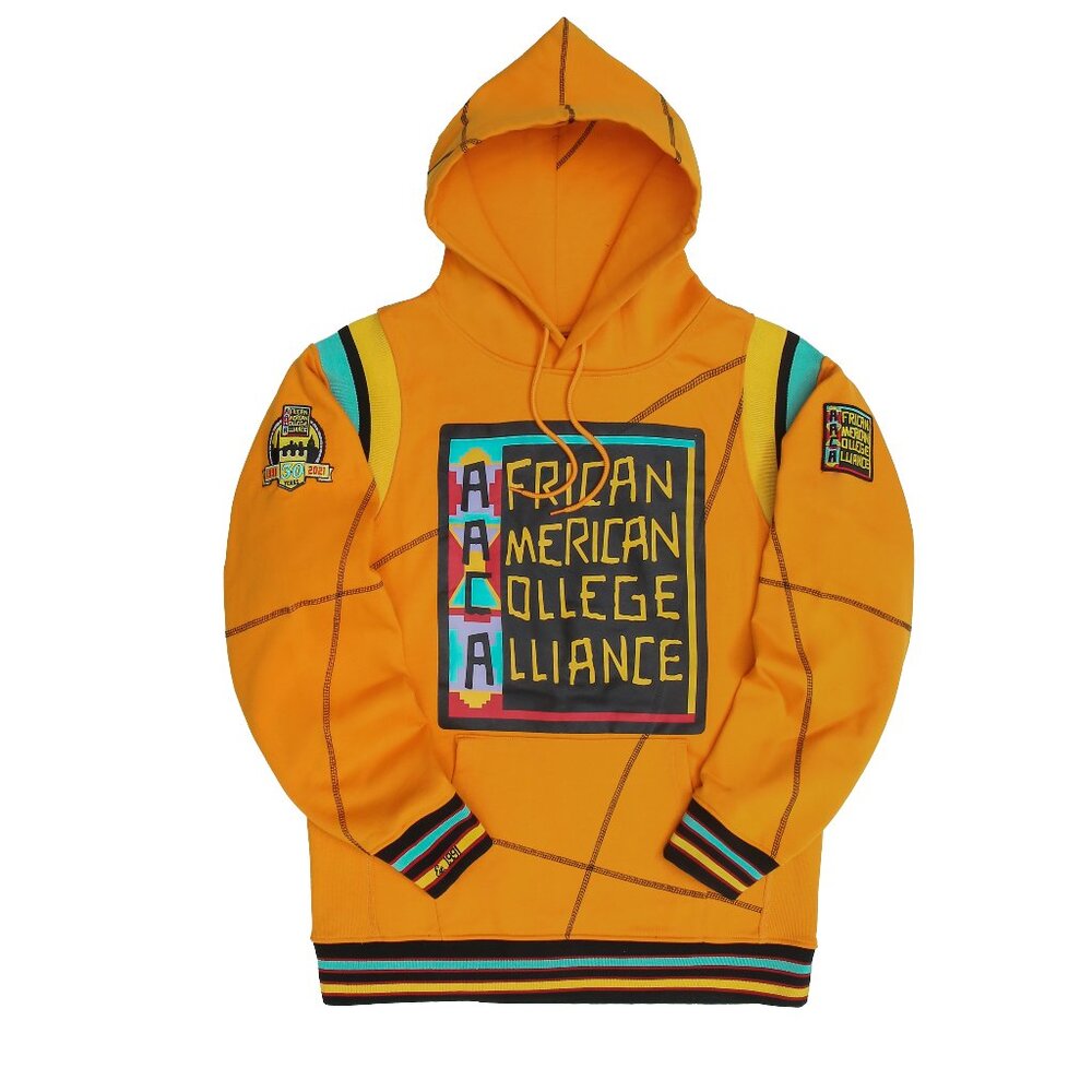 AACA 90s Style Hoodie Hip Hop Colorblock Sweatshirt HBCU Pride Gear, Gold/Black